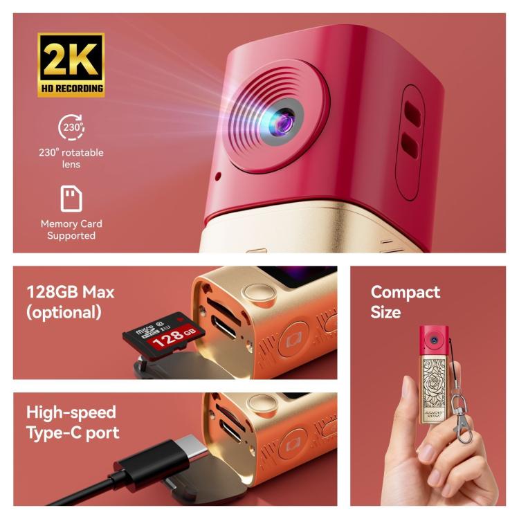 Mini fotocamera a pollice G10 in stile rossetto con registrazione 2K