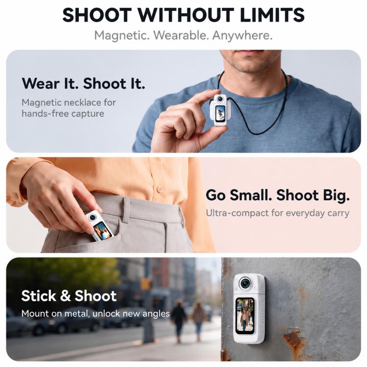 Action camera HD WiFi con schermo IPS da 1,47 pollici girevole magneticamente