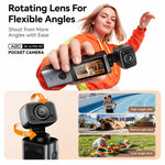 Videocamera sportiva portatile con schermo IPS da 1,9 pollici e risoluzione 2K