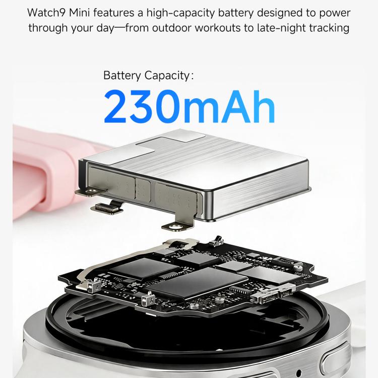 Smartwatch W9 Mini da 1,29 pollici con schermo IPS rotondo, versione in lingua straniera e supporto per il test della glicemia.