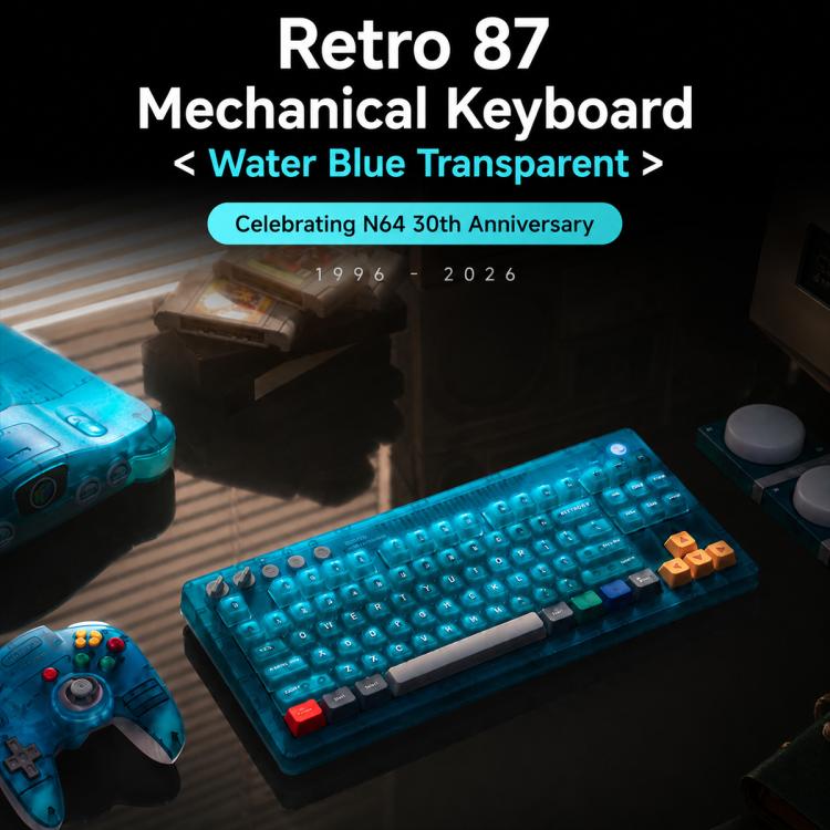 Tastiera meccanica 8BitDo Retro87 con illuminazione RGB retrò e tasti grandi