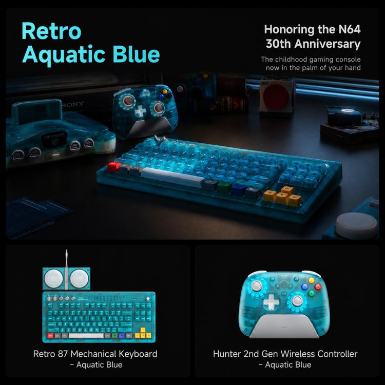 Tastiera meccanica 8BitDo Retro87 con illuminazione RGB retrò e tasti grandi