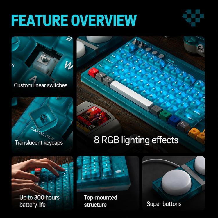 Tastiera meccanica 8BitDo Retro87 con illuminazione RGB retrò e tasti grandi