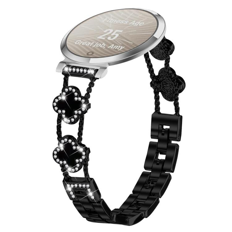 Cinturino per orologio xDfind con doppio quadrifoglio e diamanti in lega., For Garmin Lily 2