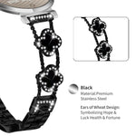 Cinturino per orologio xDfind con doppio quadrifoglio e diamanti in lega., For Garmin Lily 2