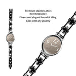 Cinturino per orologio xDfind con doppio quadrifoglio e diamanti in lega., For Garmin Lily 2