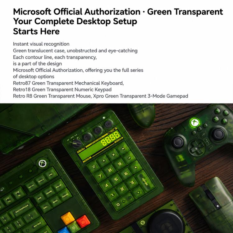 Tastierino numerico meccanico 2 in 1 8BitDo Retro18 Clear Green