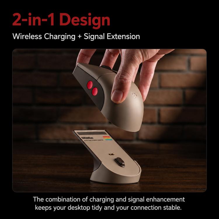 Mouse wireless 8BitDo Retro R8-C64 Edition con base di ricarica