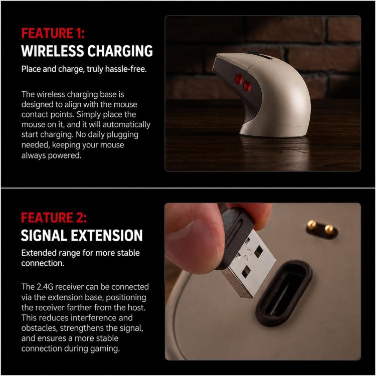 Mouse wireless 8BitDo Retro R8-C64 Edition con base di ricarica