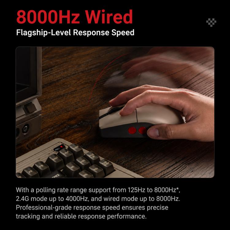 Mouse wireless 8BitDo Retro R8-C64 Edition con base di ricarica
