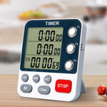Timer da cucina YS-318 con conto alla rovescia a tre gruppi, funzione silenziosa e avviso luminoso lampeggiante., YS-318