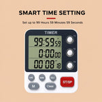 Timer da cucina YS-318 con conto alla rovescia a tre gruppi, funzione silenziosa e avviso luminoso lampeggiante., YS-318