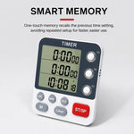 Timer da cucina YS-318 con conto alla rovescia a tre gruppi, funzione silenziosa e avviso luminoso lampeggiante., YS-318