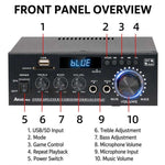 AK45 Pro Amplificatore audio digitale Bluetooth stereo ad alta potenza a 2 canali, EU Plug, UK Plug