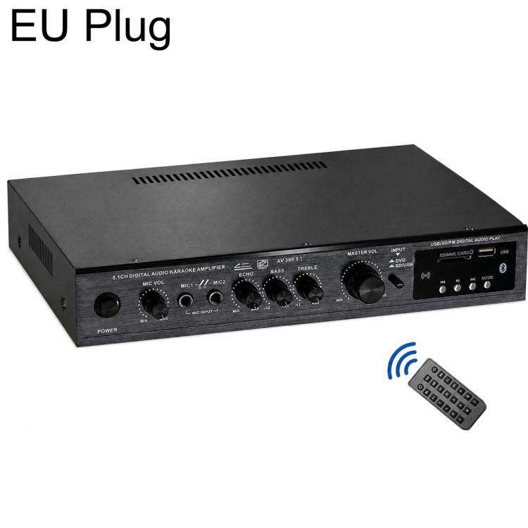AV-369BT Amplificatore Bluetooth ad alta potenza a 5.1 canali per home theater e palcoscenici esterni., EU Plug, US Plug, UK Plug