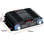 BT-998 Mini amplificatore Bluetooth 5.0 a 4 canali per uso domestico e in auto, No Adapter, US Plug, EU Plug