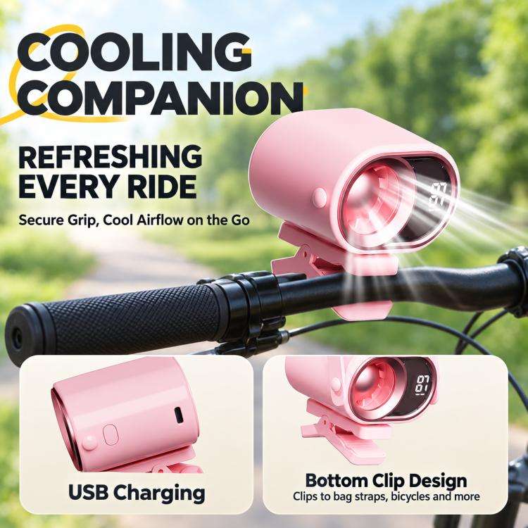 Ventilatore portatile con clip, controllo intelligente della velocità continua e display digitale