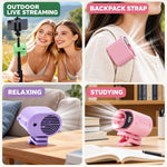 Ventilatore portatile con clip, controllo intelligente della velocità continua e display digitale