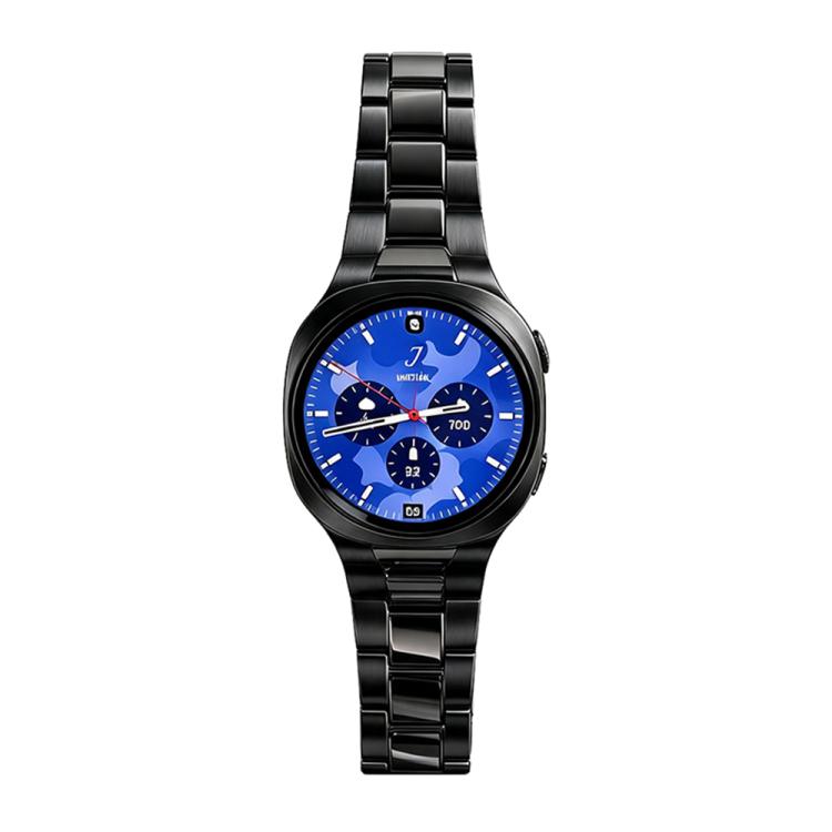 Cinturino per orologio in acciaio inossidabile con chiusura pieghevole Oyster a tre maglie, For Galaxy Watch Ultra2 2026 / 2025 / 1 2024, For Galaxy Watch9 / 8 / 8 Classic