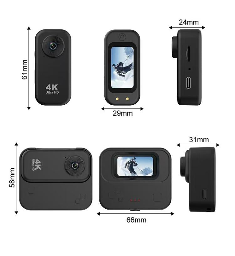 H03 Telecamera da pollice 4K HD da 1,47 pollici con WiFi e supporto magnetico per sport all'aperto