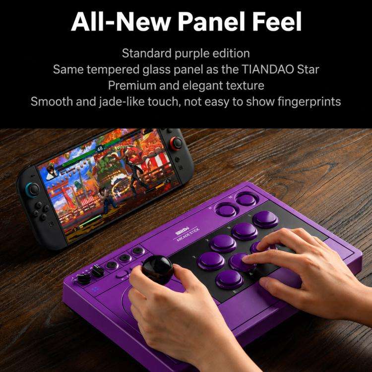 8BitDo Arcade Stick V3 Controller di gioco tri-mode Bluetooth, cablato e wireless