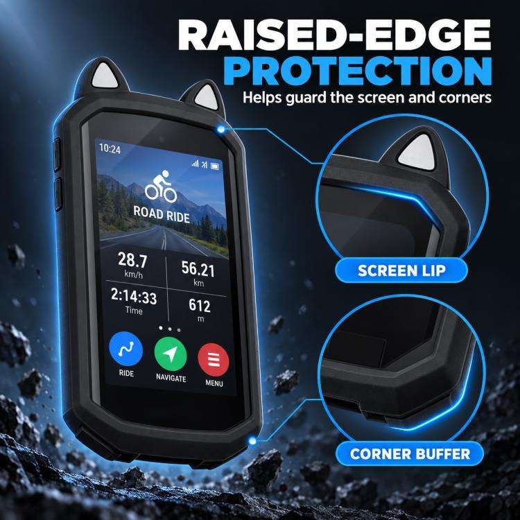 Copertura in silicone con orecchie di gatto per cronometro da bicicletta, For Garmin Edge 1050