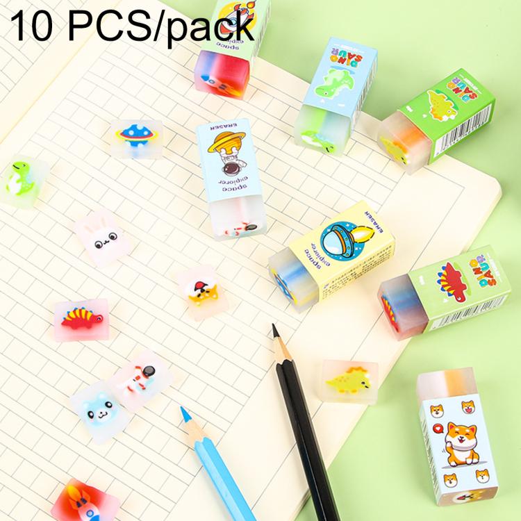 Confezione da 10 gomme da cancellare per bambini con disegni animati, gomme creative a forma di sandwich, articoli di cancelleria per studenti.