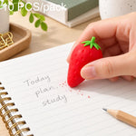 Confezione da 10 gomme da cancellare giganti a forma di frutta, simpatiche e creative, con disegni animati.