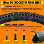 Camera d'aria in TPU ultraleggera CYCLAMi per mountain bike, MTB26, MTB27.5, MTB29