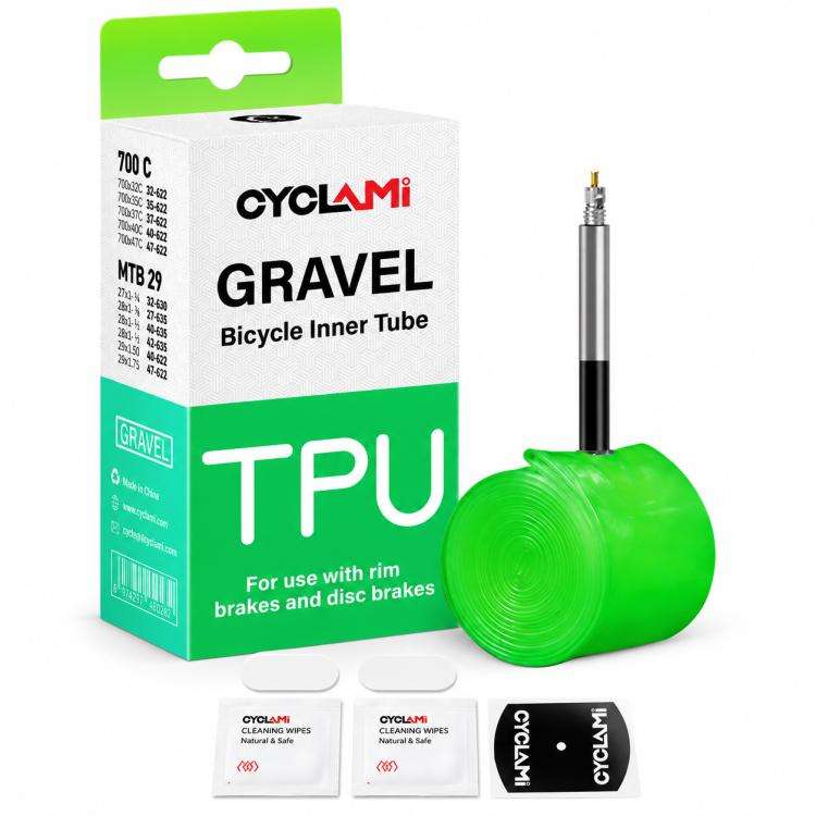 Camera d'aria in TPU ultraleggera CYCLAMi per bici gravel, 46g-FV45mm, 46g-FV65mm