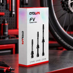 CYCLAMi - Coppia di valvole tubeless per bicicletta in alluminio (tipo Presta) con prolunga, 45mm, 65mm, 85mm