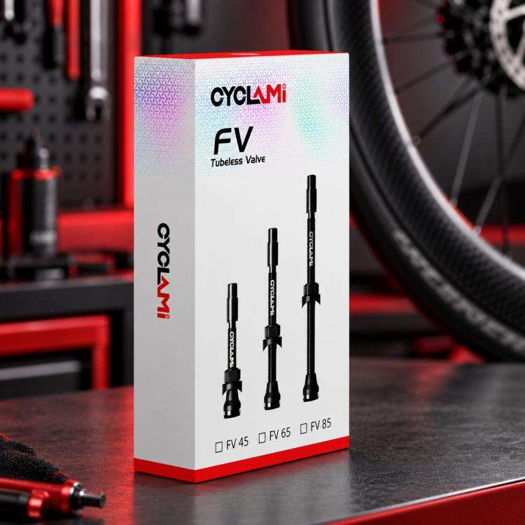 CYCLAMi - Coppia di valvole tubeless per bicicletta in alluminio (tipo Presta) con prolunga, 45mm, 65mm, 85mm
