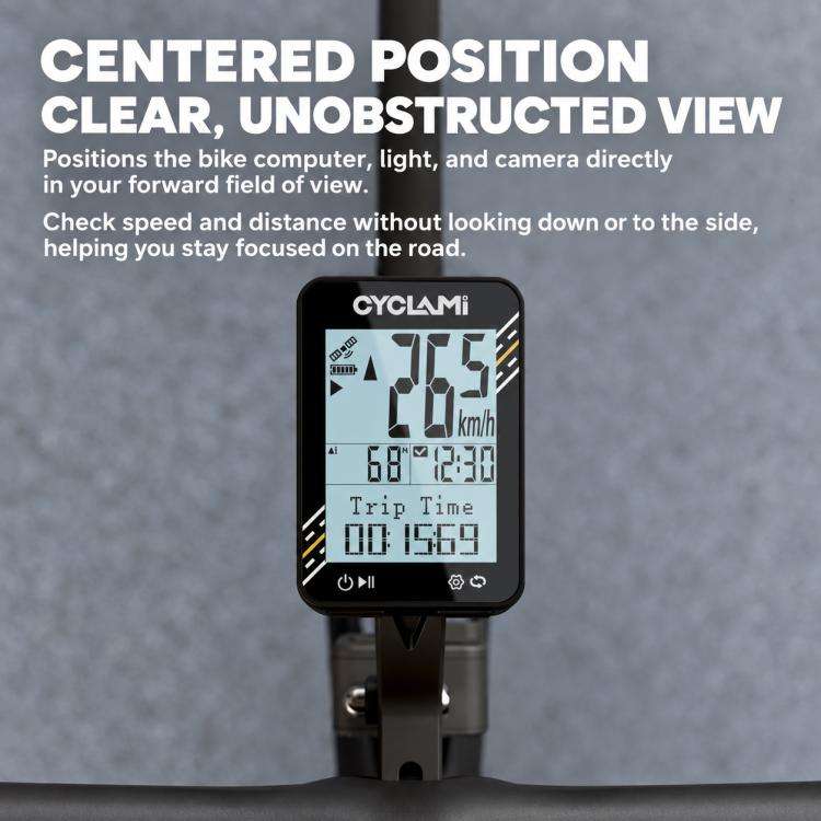 CYCLAMi S29 Road Bike Computer Mount Fits Integrated Extension Handlebar, S29