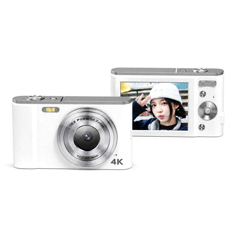 DC302 2.8 inch Screen Retro Digital HD Camera, White without Memory Card, White + 16GB, White + 32GB, White + 64GB, Black + 32GB, Black + 64GB