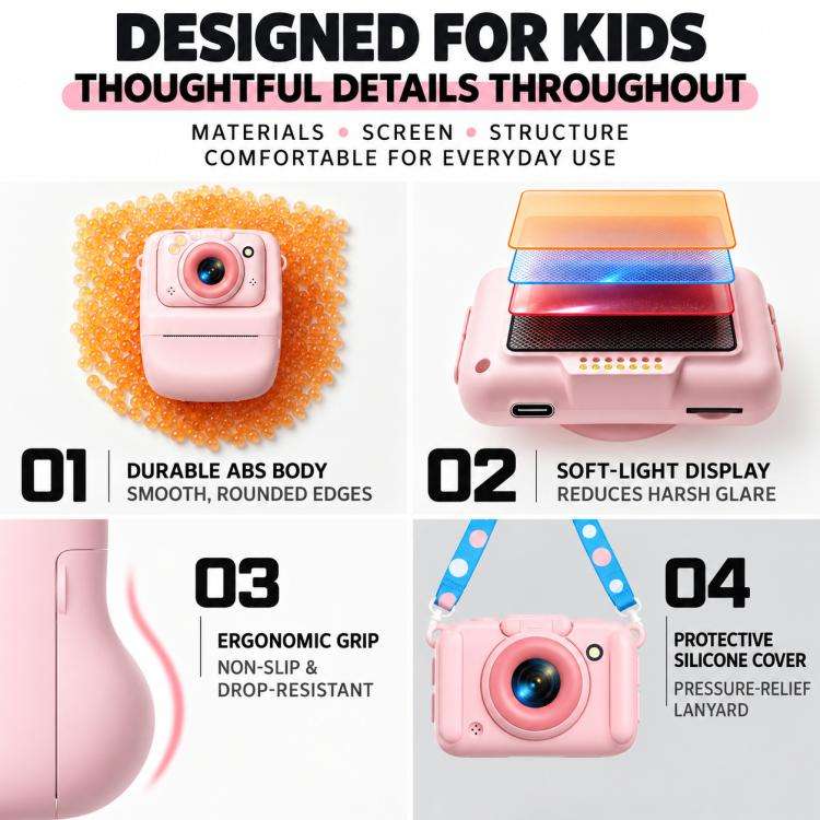 G01 Portable Detachable Kids Instant Print Camera