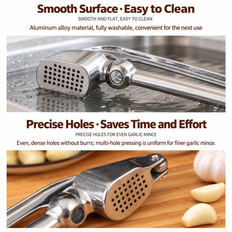 LsCook Stainless Steel Manual Garlic Masher Garlic Presser, No.3 Garlic Press, No.10 Garlic Press, No.9 Garlic Press