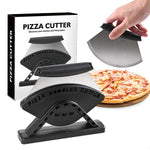 LsCook Stainless Steel Pizza Cutter Curved Blade with Stand Base