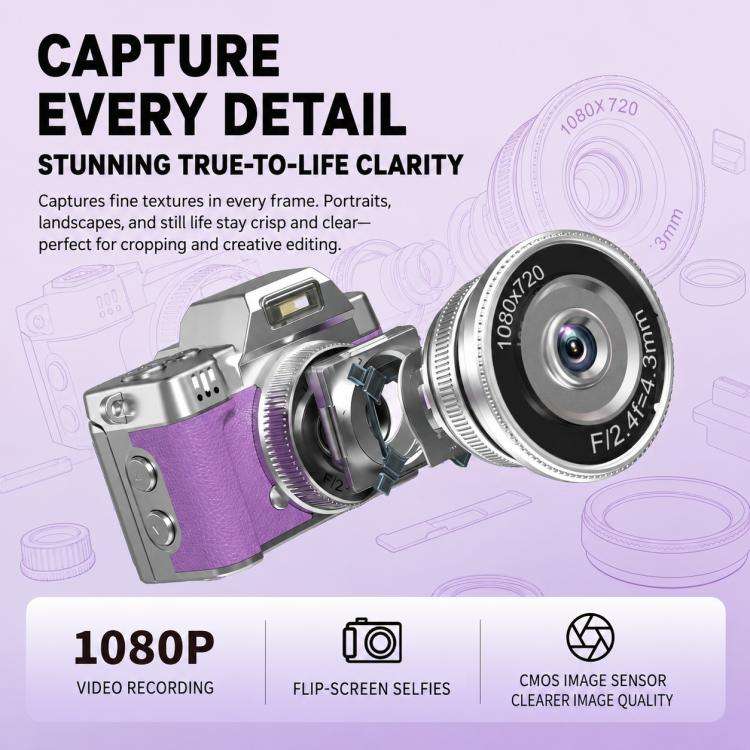 M38 1080P 1.47 inch Flip Screen Mini Portable Retro Thumb Camera