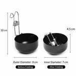 LsCook Foldable Heat-Resistant Handle Non-Stick Egg Poacher Spoon, Packed in OPP Bag, 2 PCS in Box with Brush
