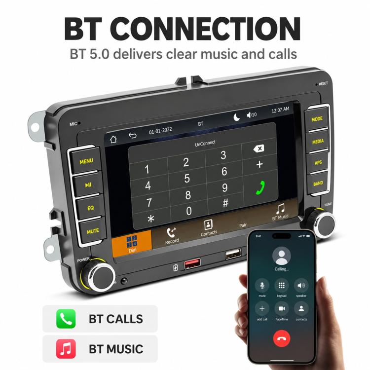 Car MP5 Player Phone Connectivity Bluetooth Reversing Camera for Volkswagen, F9095W 9 inch