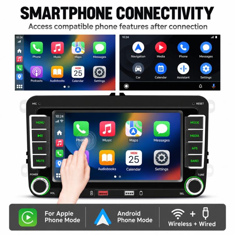 Car MP5 Player Phone Connectivity Bluetooth Reversing Camera for Volkswagen, F9095W 9 inch