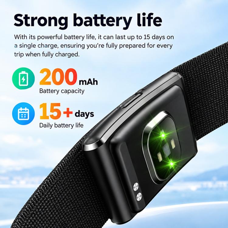 HT51 Screenless Fitness Tracker Band, Support Heart Rate / Sleep Monitoring, Dual Straps