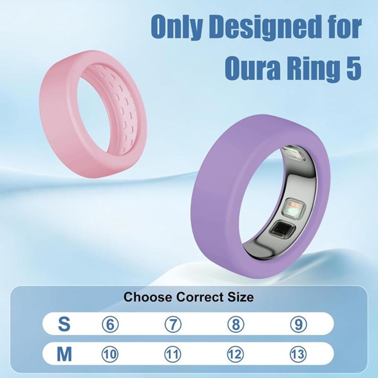 XDcase 10 PCS/Pack For Oura Ring 5 Silicone Protective Case, S 6-9, M 10-13