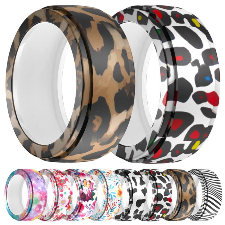 XDcase 8 PCS/Pack Printed Silicone Case for Oura Ring 4 / Gen3 / Galaxy Ring / Ultrahuman Ring AIR, S 5-9, M 10-15