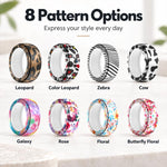 XDcase 8 PCS/Pack Printed Silicone Case for Oura Ring 4 / Gen3 / Galaxy Ring / Ultrahuman Ring AIR, S 5-9, M 10-15