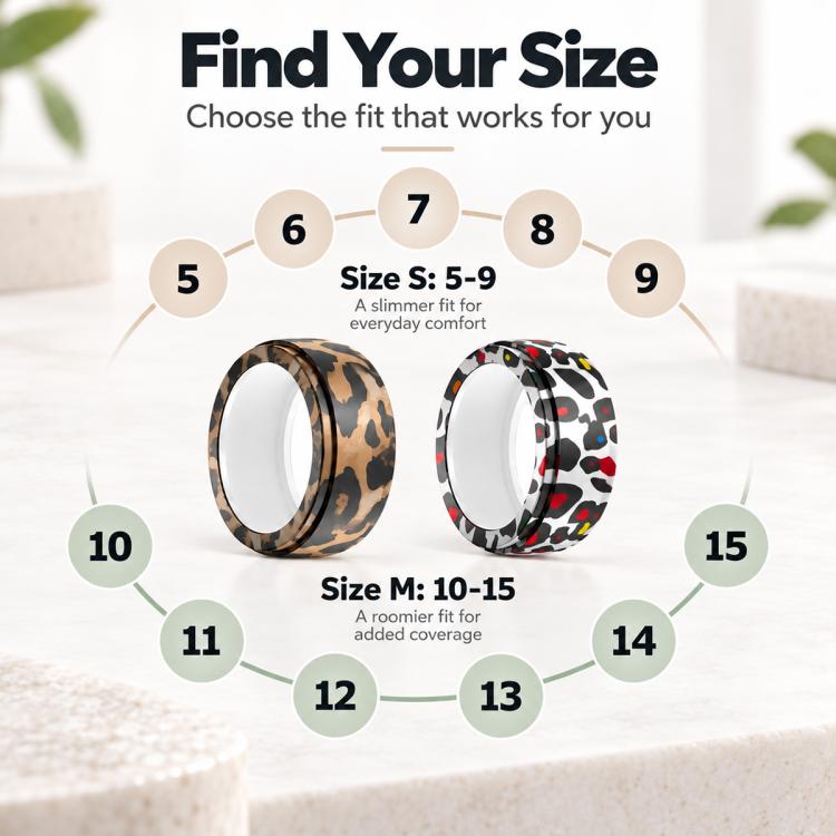 XDcase 8 PCS/Pack Printed Silicone Case for Oura Ring 4 / Gen3 / Galaxy Ring / Ultrahuman Ring AIR, S 5-9, M 10-15