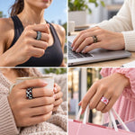 XDcase 8 PCS/Pack Printed Silicone Case for Oura Ring 4 / Gen3 / Galaxy Ring / Ultrahuman Ring AIR, S 5-9, M 10-15