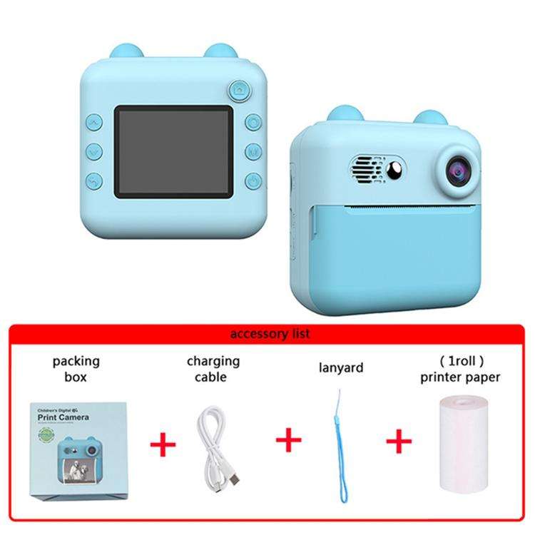 A22 2.4 inch HD IPS Screen Kids Instant Print Camera, Support Video Recording, Includes a roll of Photographic Paper