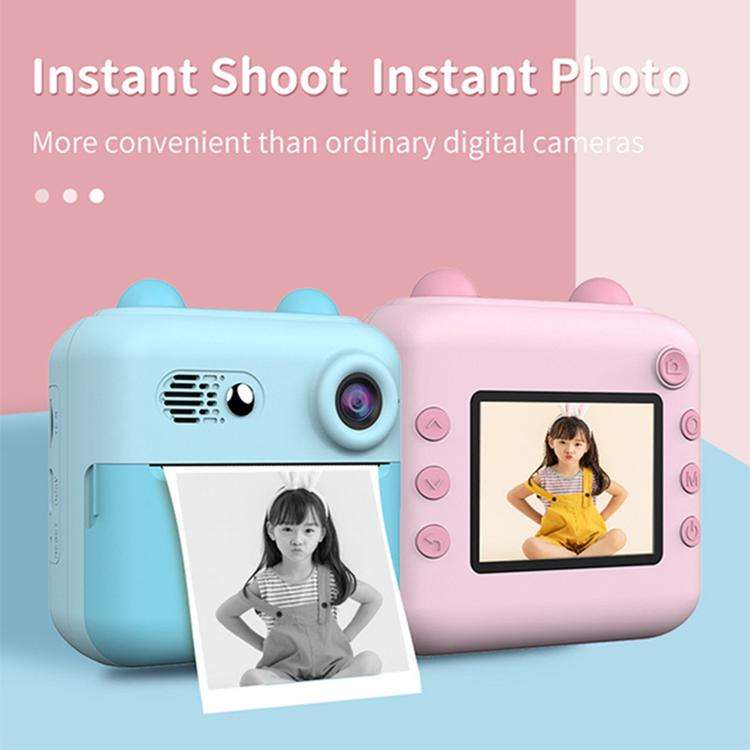A22 2.4 inch HD IPS Screen Kids Instant Print Camera, Support Video Recording, Includes a roll of Photographic Paper