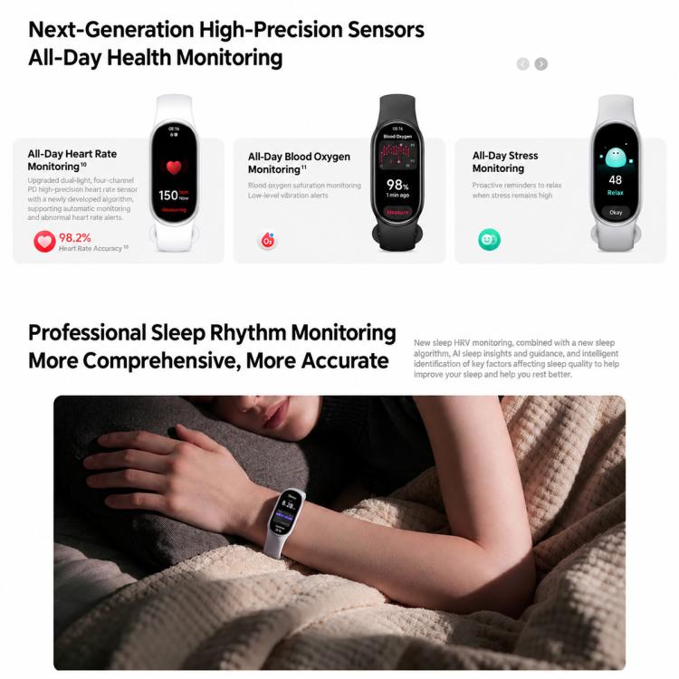 Original Xiaomi Smart Band 11, 1.72 inch AMOLED Screen 5ATM Waterproof Smart Watch, Support Blood Oxygen / Heart Rate Monitor, Smart Band 11 Black, Smart Band 11 Silver, Smart Band 11 Pink Gold